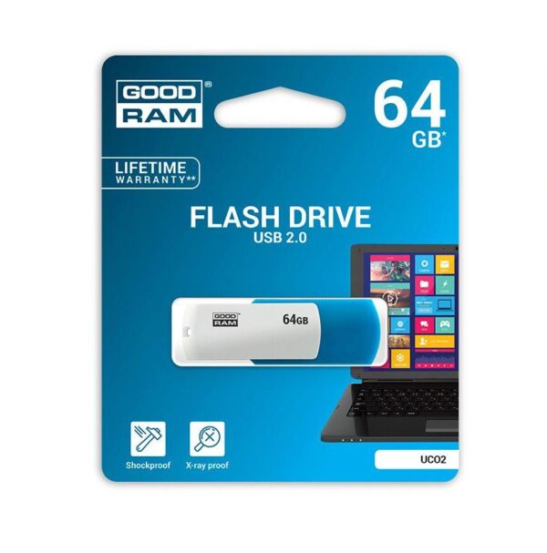 Pendrive GOODRAM UCO2 64GB USB 2.0 White-Blue
