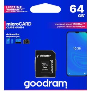 Karta pamięci microSDXC GOODRAM 64GB M1AA-0640R12 cl 10 UHS-I + adapter