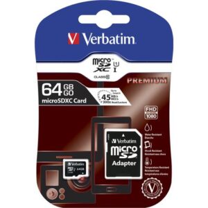 Karta pamięci MicroSDXC Verbatim 64GB Class 10 + adapter