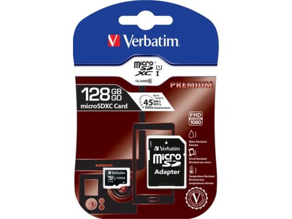 Karta pamięci MicroSDXC Verbatim 128GB Class 10 + adapter