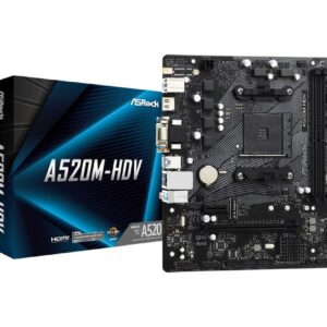 Płyta ASRock A520M-HDV /AMD A520M/DDR4/SATA3/M.2/USB3.1/PCIe3.0/AM4/mATX