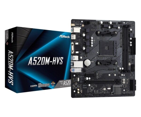 Płyta ASRock A520M-HVS /AMD A520M/DDR4/SATA3/M.2/USB3.1/PCIe3.0/AM4/mATX